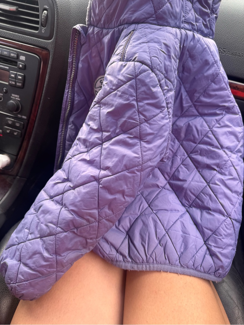 Souris Mini Quilted Hooded Puffer Jacket in purple size 2-3 - Picture 8 of 8